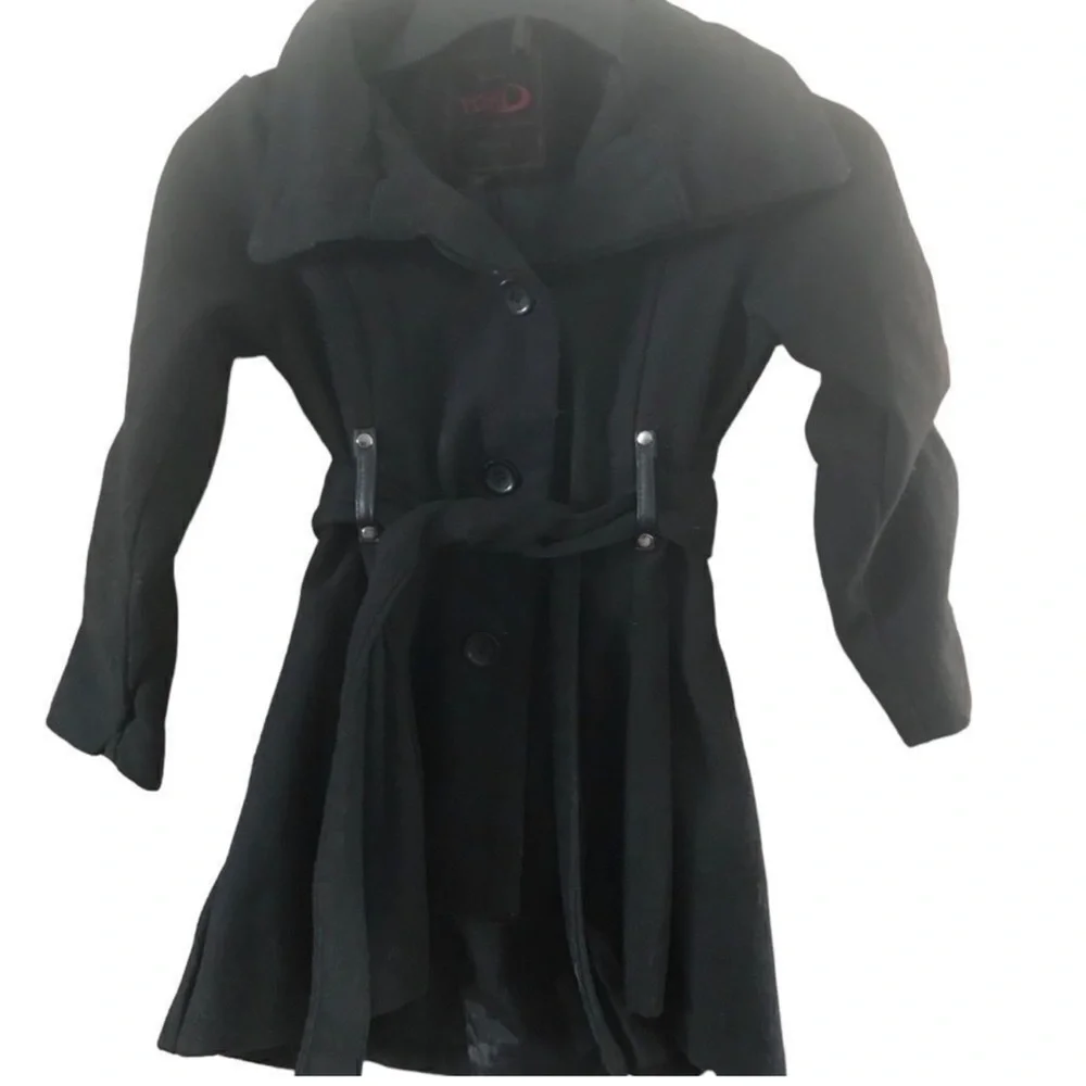 Yoki Classic Black Pea Coat for Kids